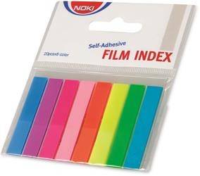 Index plastic autoadeziv 8 x 45 mm neon, 8 culori