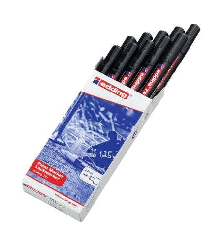 Marker permanent Edding 791 cu vopsea, varf 1-2 mm, negru