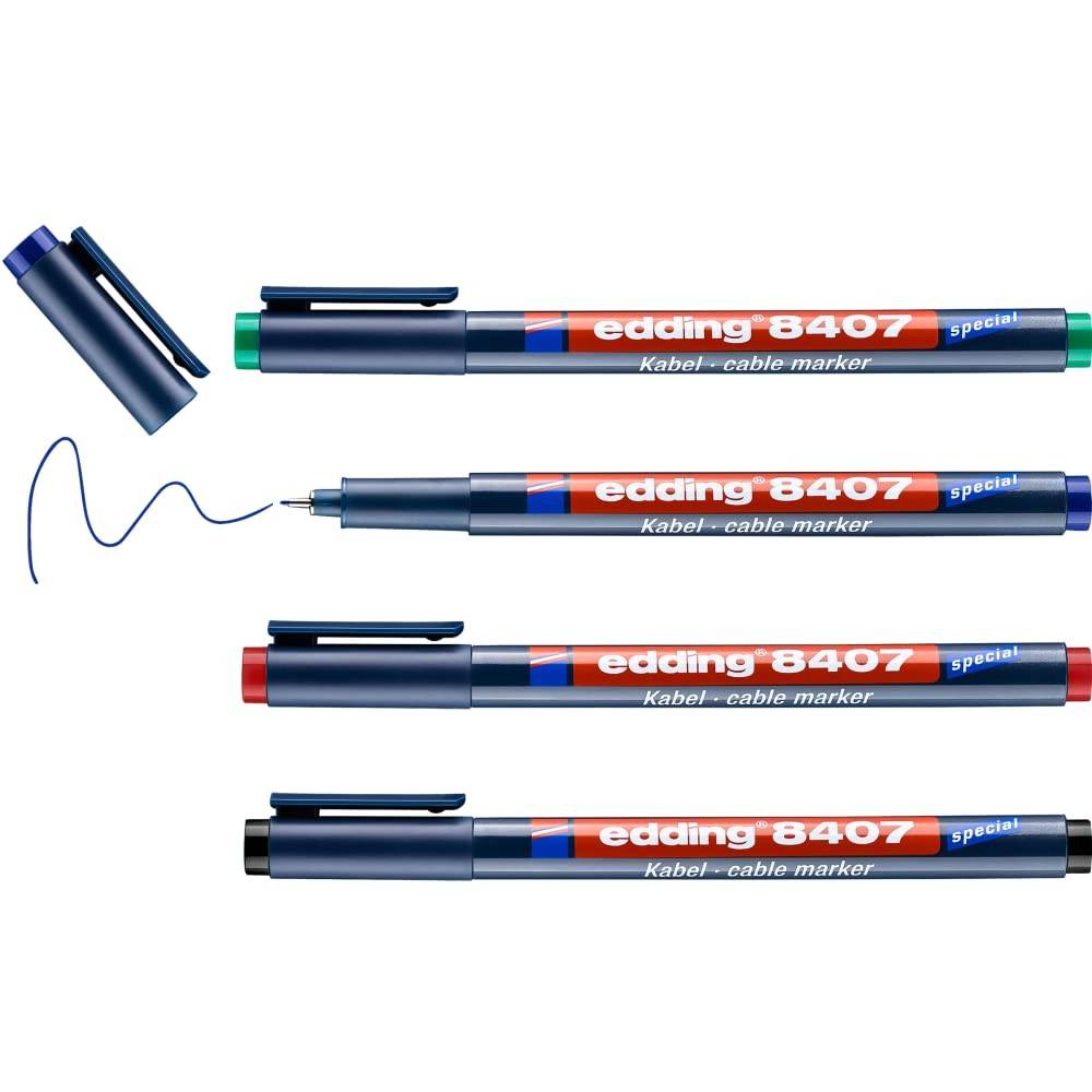Marker permanent pentru cabluri 4/set, Edding 8407